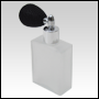 Frosted Elegant Glass Bottle with Black Bulb sprayer and silver fitting. Capacity: 2oz (60ml)