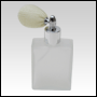 Frosted Elegant Glass Bottle with Ivory Bulb sprayer and silver fitting. Capacity: 2oz (60ml)