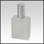 2oz (60ml) Frosted glass Elegant bottle with Shiny Silver spray top.  Spray top is screw on type all