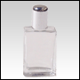 Elegant glass bottle w/ silver cap. Capacity: 1/6oz(5ml)