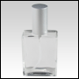 2oz (60ml) Clear glass Elegant bottle with Matte Silver spray top.  Spray top is screw on type allow