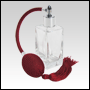 Empire glass bottle with Red Bulb sprayer with tassel and silver fitting. Capacity: 1 2/3oz (50ml)