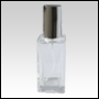 Empire Glass Bottle with Silver Shiny Spray Pump and Cap. 
Capacity: 1 2/3oz (50ml)