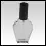 Flair glass bottle with Black metal sprayer and cap. Capacity: 1/2oz (17ml)
