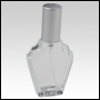 Flair glass bottle with Matte Silver metal sprayer and cap. Capacity: 1/2oz (17ml)
