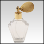 **OUT OF STOCK** Flair Glass Bottle with Gold Bulb sprayer and golden fitting. Capacity: 2oz (55ml)