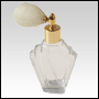 **OUT OF STOCK** Flair Glass Bottle with Ivory Bulb sprayer and golden fitting. Capacity: 2oz (55ml)