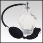 **OUT OF STOCK*Flair glass bottle with Black Bulb sprayer, tassel and silver fitting. Capacity: 2oz