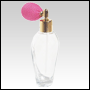 ***OUT OF STOCK***Grace Glass Bottle with Pink Bulb sprayer and golden fitting. Capacity: 2oz (55 ml)