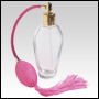 Grace glass bottle with Pink Bulb sprayer with tassel and golden fitting. Capacity: 2oz (55 ml)