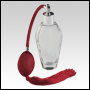 Grace glass bottle with Red Bulb sprayer with tassel and silver fitting. Capacity: 2oz (55 ml)