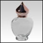 Pear shaped glass bottle with Copper colored dome cap. Capacity: 1/3oz (10ml)