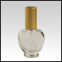9ml (~1/3oz) Queen clear glass bottle with Matte Gold sprayer and cap. 