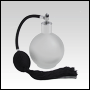 Frosted Round glass bottle with Black Bulb sprayer with tassel and silver fitting. 4.33oz (128ml)