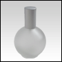 Frosted Glass Bottle. Round, Spherical with a Matte Silver Sprayer and Cap. Capacity: 4.33oz (128ml)