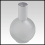 Frosted Glass Bottle. Round, Spherical with a Matte Silver Sprayer and Cap. Capacity: 4.33oz (128ml)