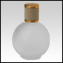 Frosted Round glass bottle with Ivory Leather-type cap. Capacity: 125 mL (~4.22 oz) at neck. 