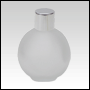 Frosted glass Round bottle with Silver top. Capacity: 78ml ( 2.65 oz)