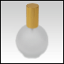 Frosted Glass Bottle. Round, Spherical with a Gold Sprayer and Cap. Capacity: 78ml ( 2.65 oz)