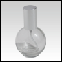 Clear Glass Bottle. Round, Spherical with a Shiny Silver Sprayer and Cap. Capacity:2 2/3oz (78ml) 