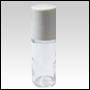 Glass Roll On Bottle with White Cap.Capacity: 1oz (28ml) 