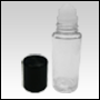 1 2/3oz (50ml) Clear Glass Bottle With Black Screw on Cap.