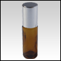 ***OUT OF STOCK***1/6 oz (5ml) Amber Glass Roll on bottle with Shiny silver color cap.