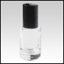 Clear roll-on tulip shaped bottle with Black cap. Capacity: 5 ml (1/6 oz)