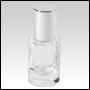 Clear roll-on tulip shaped bottle with Shiny silver cap. Capacity: 5 ml(1/6 oz)
