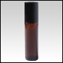 1/3oz (10ml) Amber Glass Roll On Bottle with Black Cap.