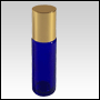 1/3oz (9ml) Cobalt Blue Roll On Bottle with Gold Cap.