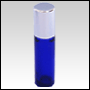 1/3oz (10ml) Cobalt Blue Roll On Bottle with Silver Cap.