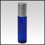 Blue roll-on bottle with silver cap. Silver cap with silver dots. Capacity: 9 ml 