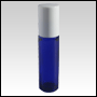 1/3oz (9ml) Cobalt Blue Roll On Bottle with White Cap.