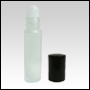 Frosted glass Roll on bottle with Black color cap.  Capacity : 9ml (1/3oz)