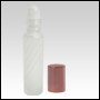 Frosted Swirl Design Cylindrical Roll On Bottle. Capacity: 10ml (1/3 oz)