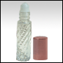 Swirl Design Cylindrical Roll On Bottle. Capacity: 1/3oz (10ml) 