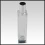 Sleek clear glass bottle with Shiny Silver Spray top screw on cap. C