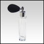 Slim glass bottle with Black Bulb sprayer and silver fitting. Capacity: 3.5oz (1