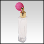 ***OUT OF STOCK***Slim glass bottle with Pink Bulb sprayer and golden fitting. Capacity: 3.5oz (10