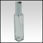Slim glass bottle with Silver sprayer top.Capacity: 3.57oz (100 ml)