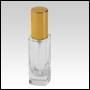 Slim Spray Bottle with Gold Cap and Spray Pump. Capacity: 1oz (30ml)