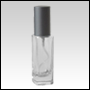 Slim Spray Bottle with Matte Silver Cap and Spray Pump.Capacity: 1oz (30ml)