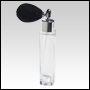 Slim Glass Bottle with Black Bulb sprayer and silver fitting. Capacity: 1 2/3oz (50ml)