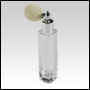 Slim Glass Bottle with Ivory Bulb sprayer and silver fitting. Capacity: 1 2/3oz (50ml)
