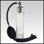 Slim glass bottle with Black Bulb sprayer with tassel and silver fitting. Capacity: 1 2/3oz (50ml)