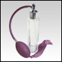 Slim glass bottle with Lavender Bulb sprayer with tassel and silver fitting. Capacity: 1 2/3oz (50ml