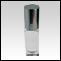 Square Slim Roll On bottle with Silver cap. Capacity: 5ml (1/6 oz)