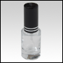 Clear Tulip shaped bottle with Silver-ringed Black Sprayer. Capacity: 5 ml (1/6 oz)