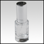Clear Tulip shaped bottle with Silver-ringed Shiny Silver Sprayer. Capacity: 5 ml (1/6 oz)